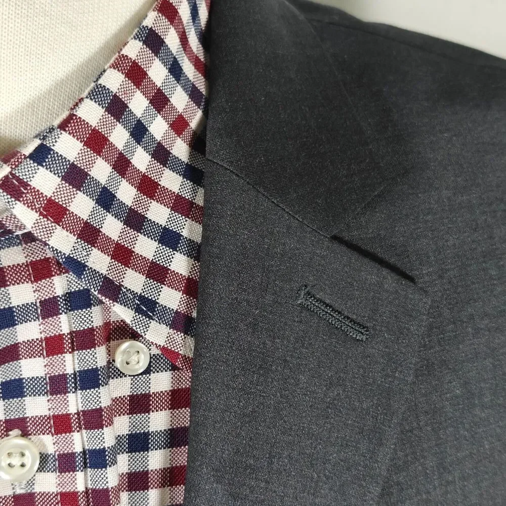 Express Photographer Men's Sport Coat‎ Blazer CH Gray Wool Blend Slim Fit 42L